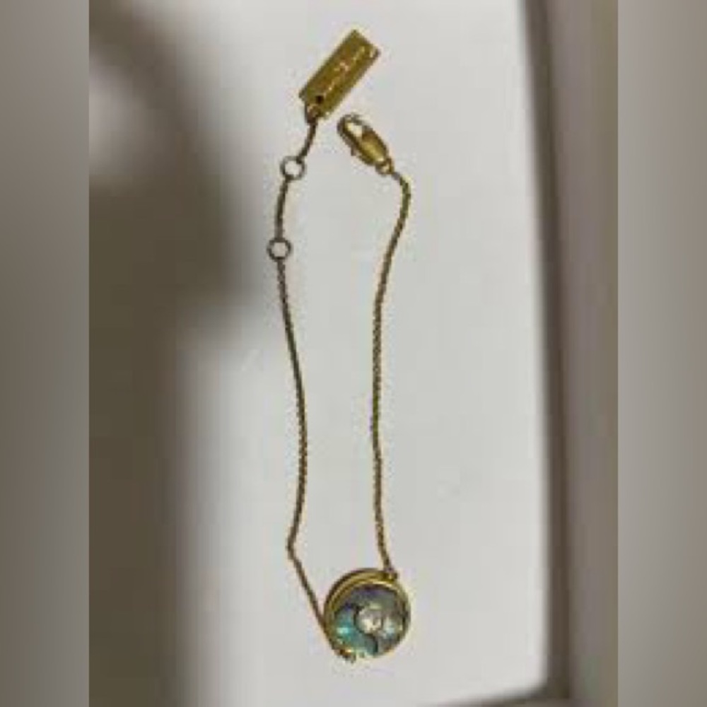 Marc Jacobs Abalone Pendant Necklace with Gold Chain (C)
